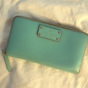 Kate Spade Mint Large Zip Wallet
